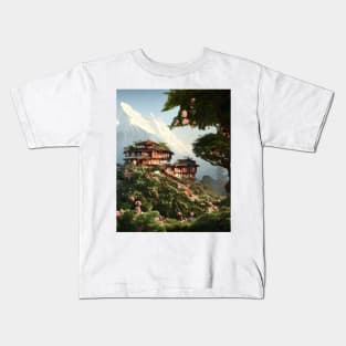 A Village in the Himalayas Kids T-Shirt